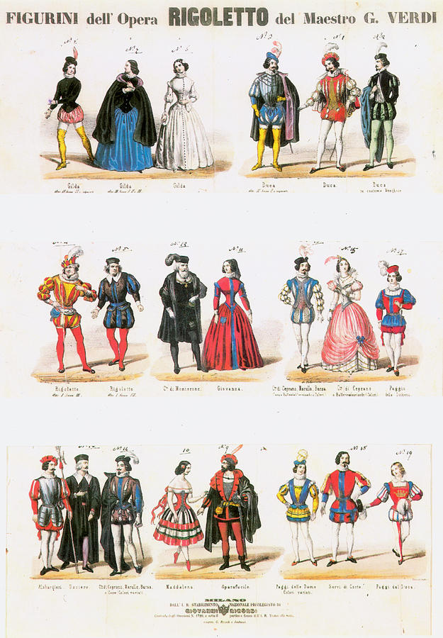 Rigoletto Costumes, 1851 Painting by Granger