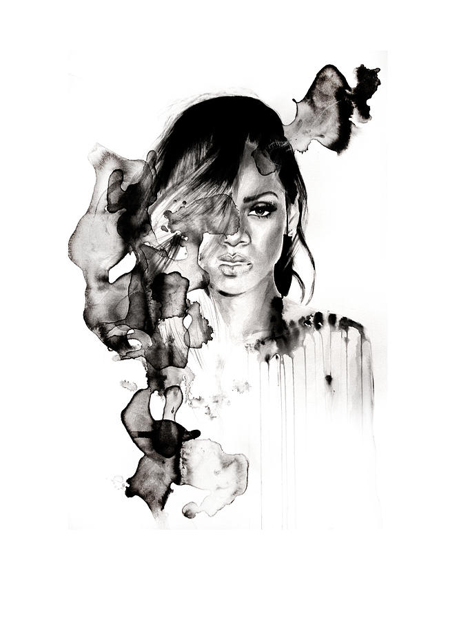 Rihanna Drawing - Rihanna Stay by Molly Picklesimer