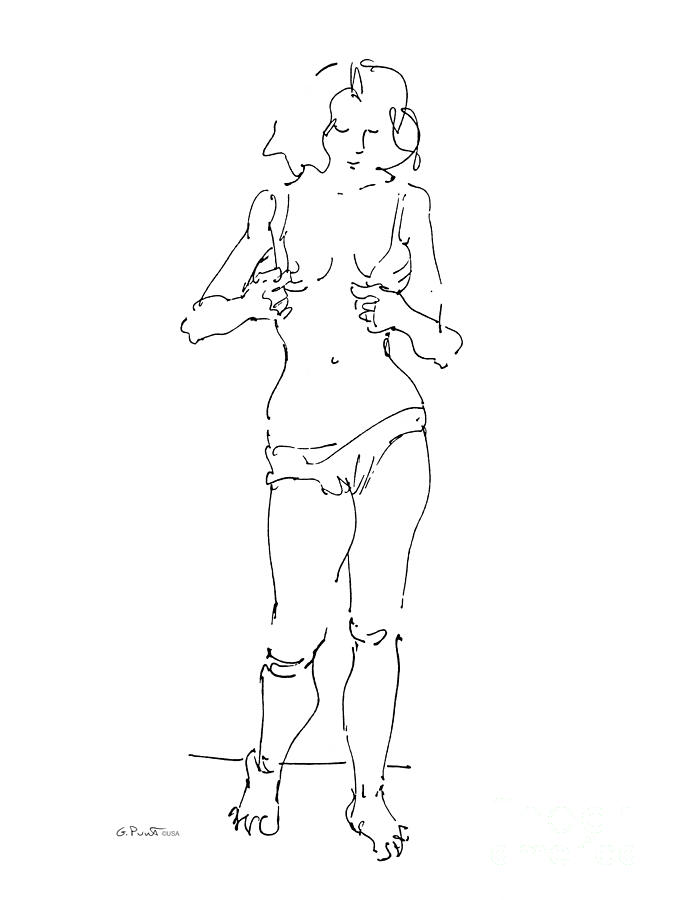 Rikka Dressing 5of8 Drawing by Gordon Punt
