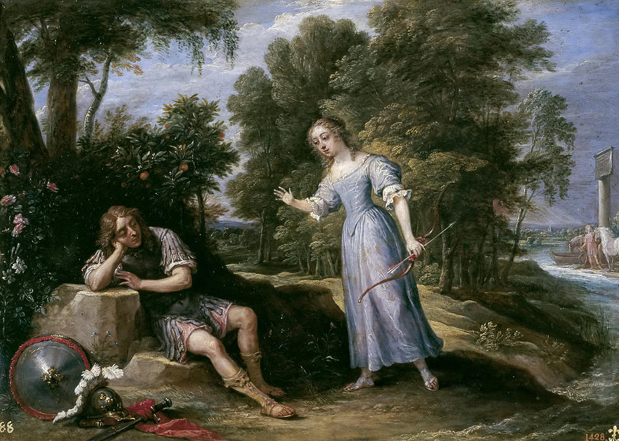 David Teniers The Younger Painting - Rinaldo enamoured of Armida on the Island of Orontes by David Teniers the Younger