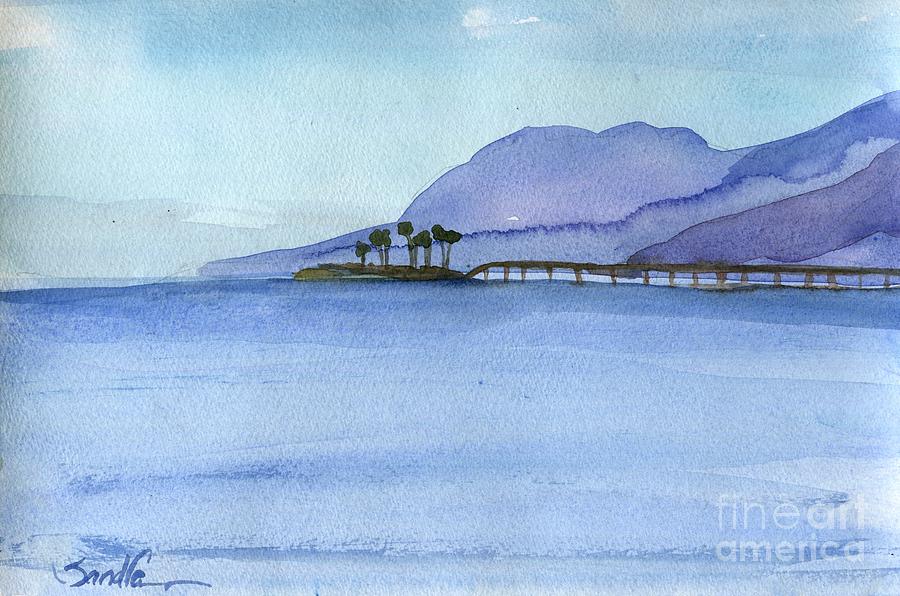 Mountain Painting - Rincon Island Ventura County by Sandra Stone