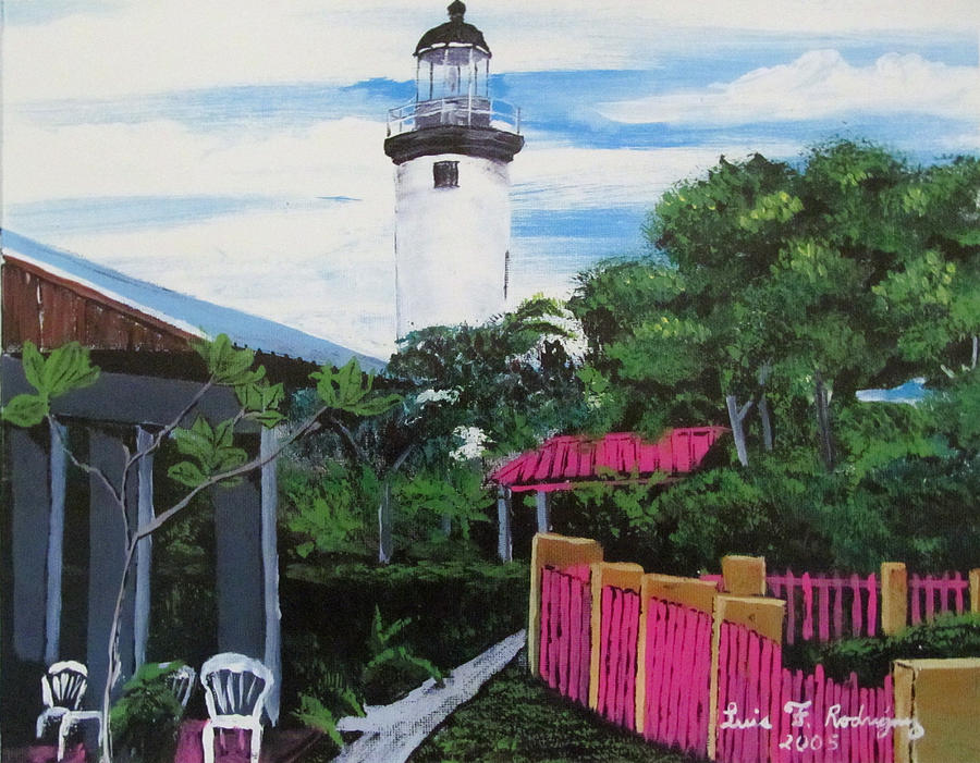 Rincon Lighthouse Painting by Luis F Rodriguez