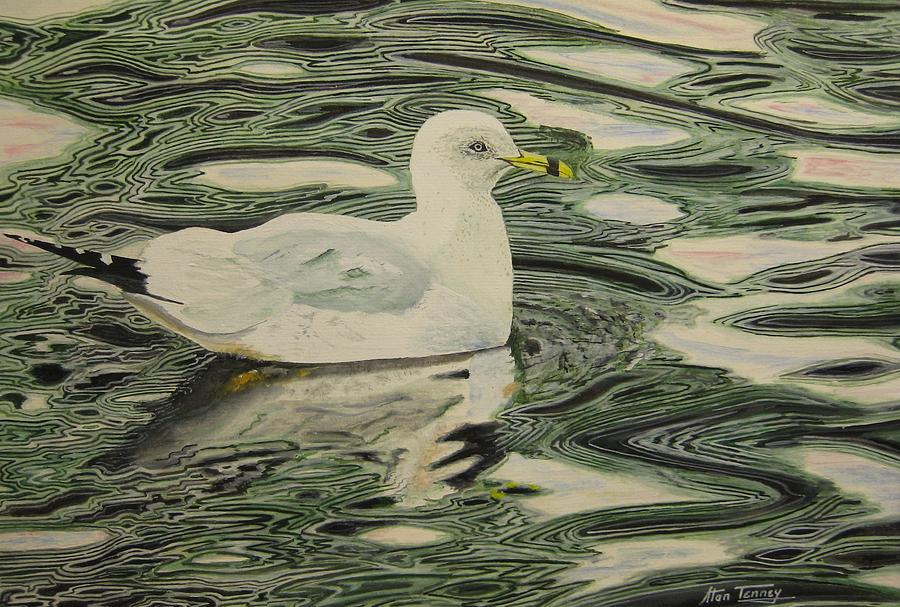 Ring bill Seagull Painting by Stan Tenney