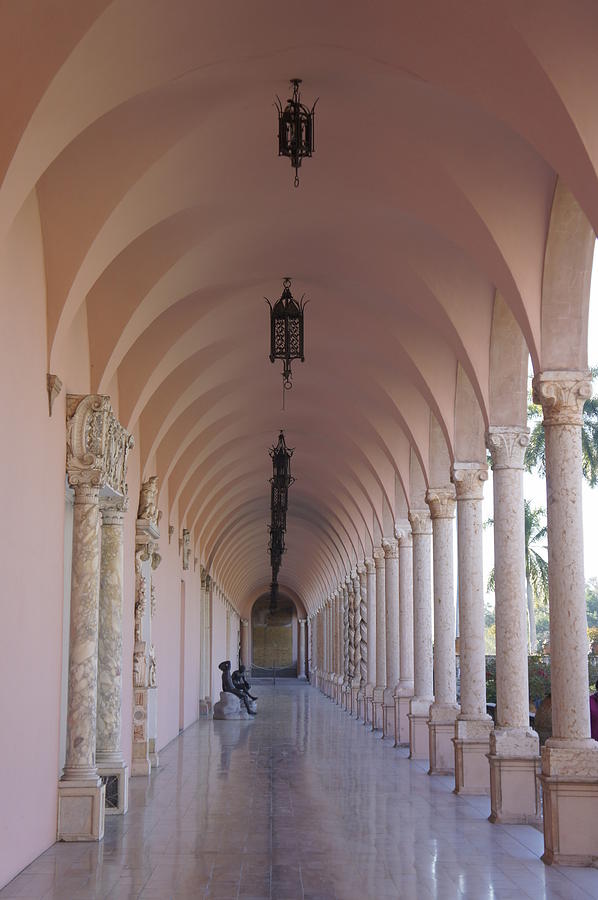 Architecture Photograph - Ringling Museum of Art Corridor by Laurie Perry