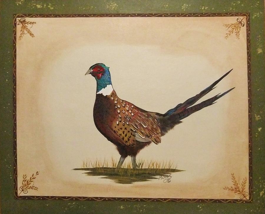 Ringneck Pheasant Painting by Cindy Micklos