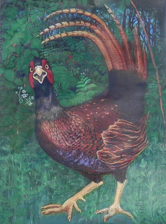 Ringneck Pheasant Painting - Ringneck pheasant rooster by Maria Elena Gonzalez