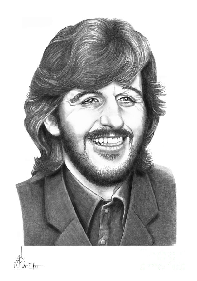 Pencil Drawing - Ringo by Murphy Elliott Pencil Drawing - Ringo by Murphy Elliott