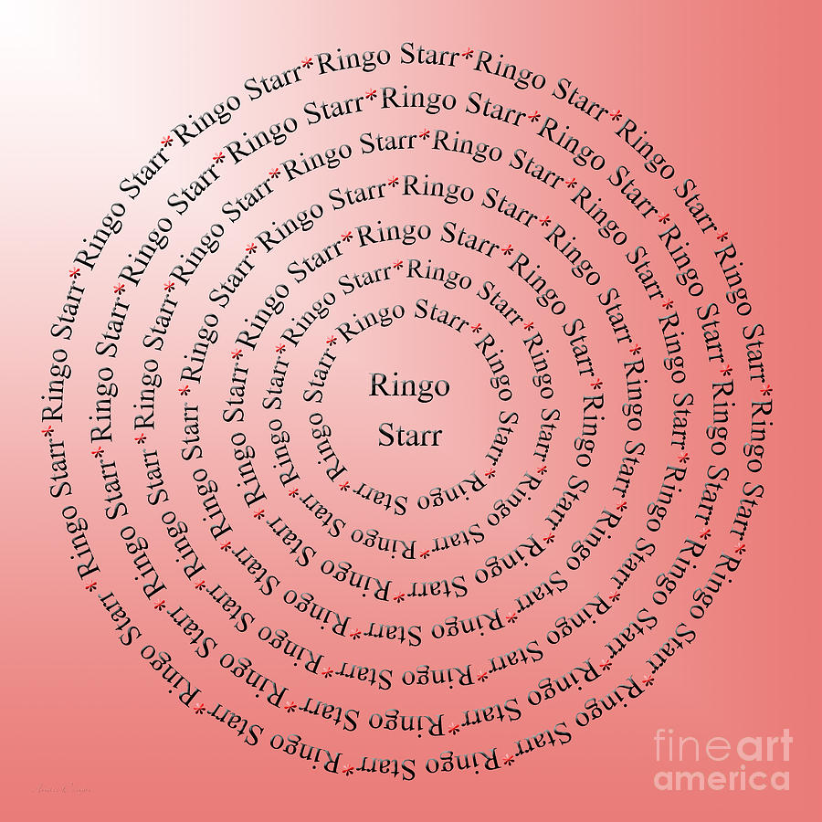 The Beatles Digital Art - Ringo Starr Typography by Andee Design