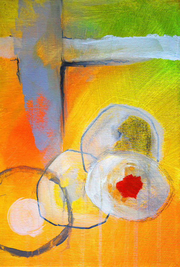 Abstract Painting - Rings Abstract by Nancy Merkle