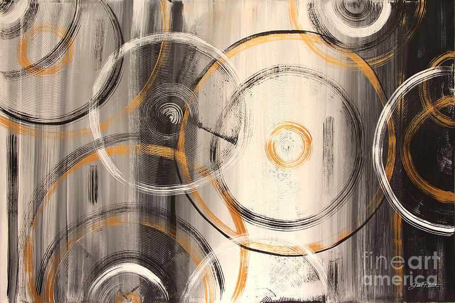 Jean Plout Painting - Rings Of Gold Abstract Painting by Jean Plout