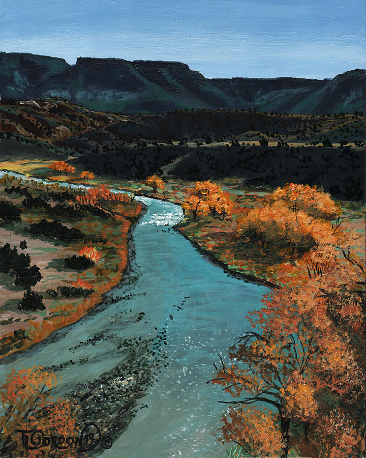 Rio Chama River Painting by Timithy L Gordon