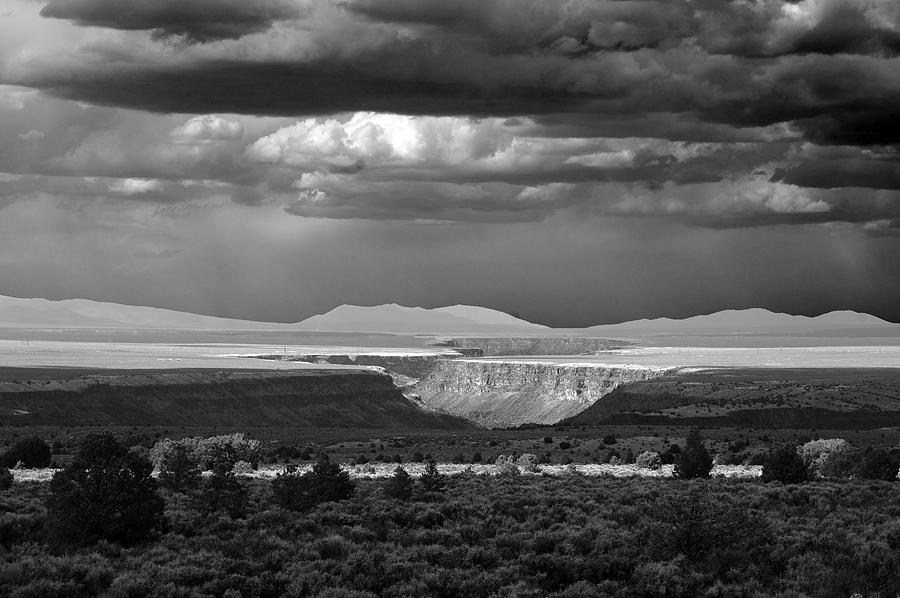 Black And White Photograph - Rio Grande Del Morte Monument Gorge March 25 2013 by Mark Goebel