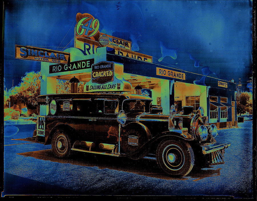 Rio Grande homage 1950  gas station and vehicle c.1935 Photograph by David Lee Guss