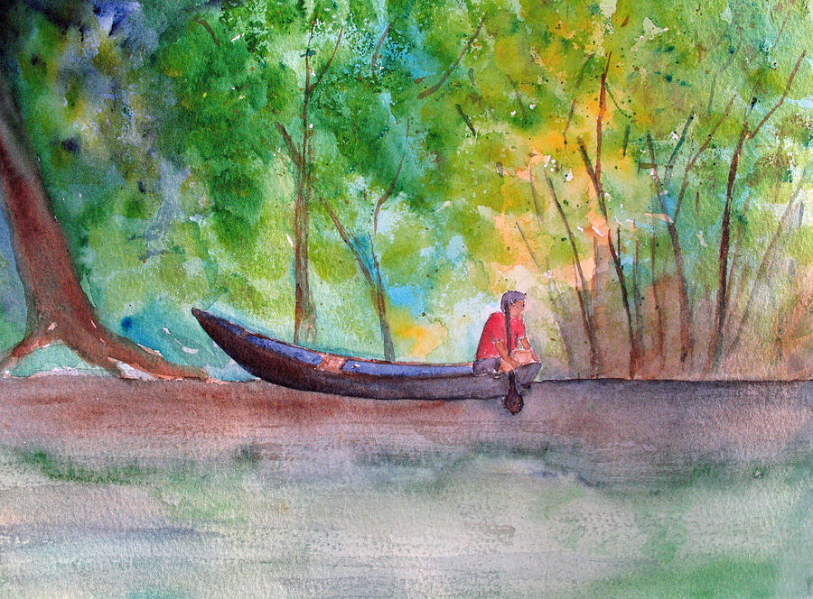 Rio Negro Canoe Painting by Patricia Beebe