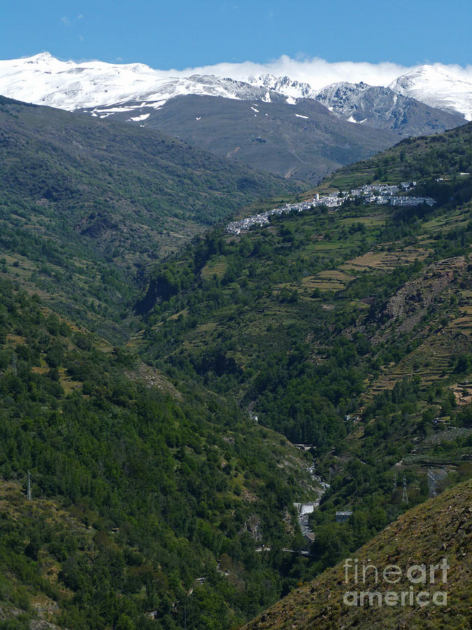 Rio Poqueira Valley and Sierra Nevada - Spain Photograph by Phil Banks