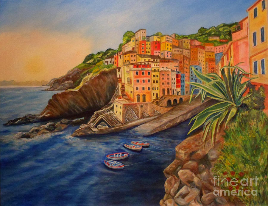 Boat Painting - Riomaggiore Amore by Julie Brugh Riffey