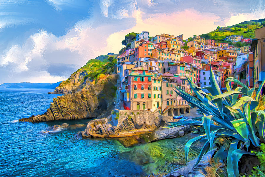 Italy Painting - Riomaggiore Morning - Cinque Terre by Dominic Piperata