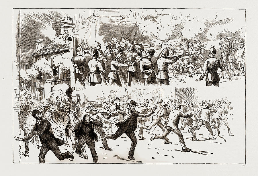 Rioting In Belfast, A Street Corner Drawing by Litz Collection