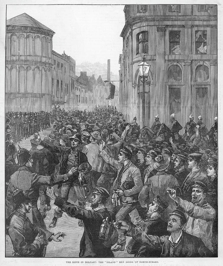 Riots In Belfast The Drawing by Illustrated London News Ltd/Mar