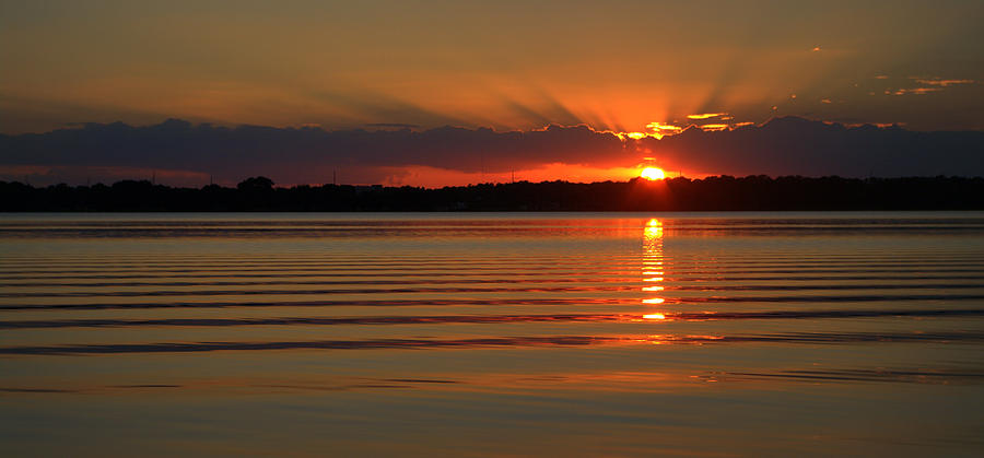 Sunset Photograph - Rippled Lake Sunset by Jen T