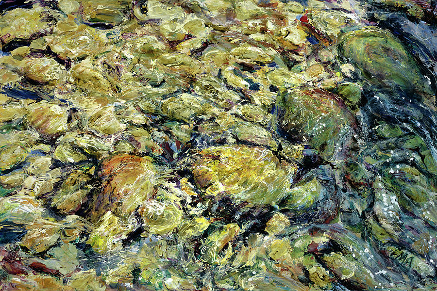 Rippling River Rocks Painting by Madeleine Arnett