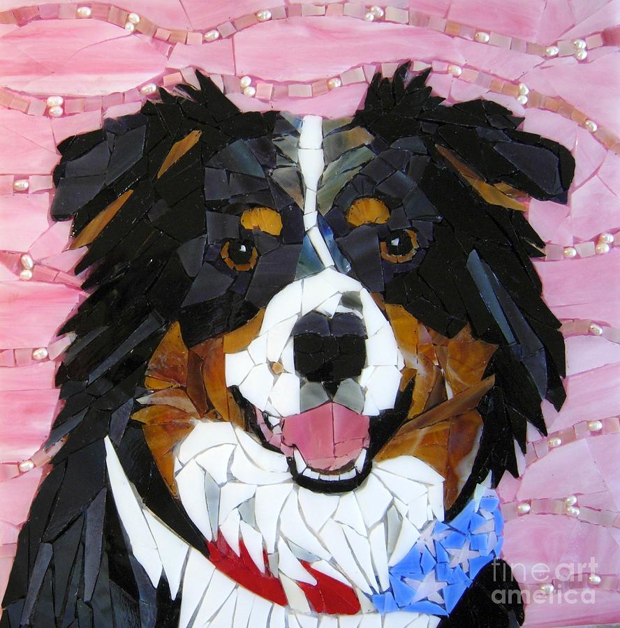 Australian Shepherd Painting - Risa - A Pearl Of A Girl by Sue Betanzos