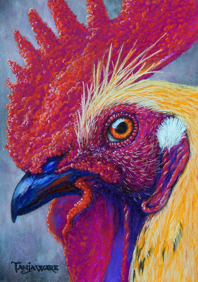 Rooster Painting - Rise and Shine NOW by Tanja Ware
