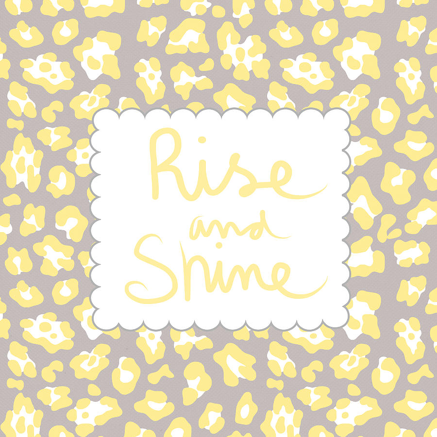 Rise And Shine- Yellow And Grey Mixed Media