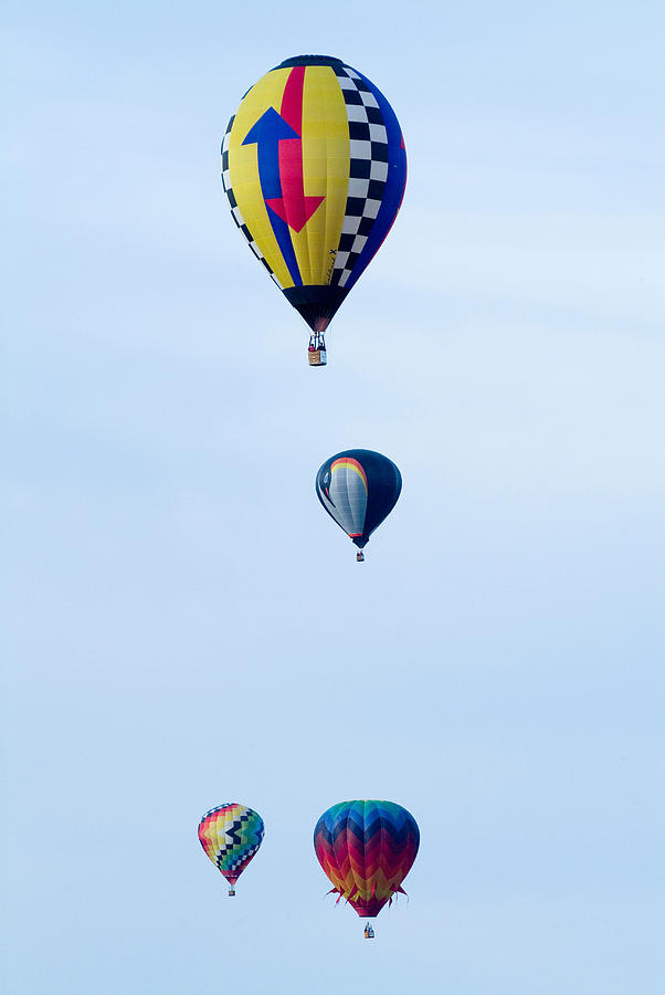 Hot Air Balloon Photograph - Rising Bunch of Balloons by Devinder Sangha