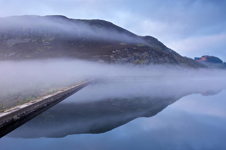 Rising mist at the Elan Dam Digital Art by Stephen Taylor