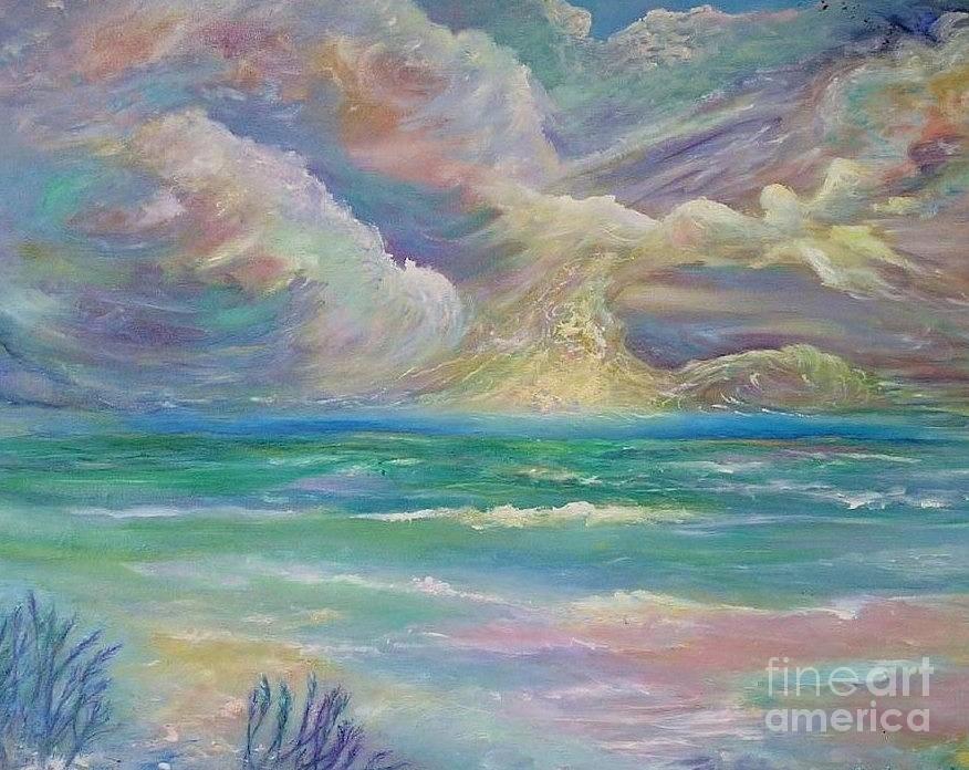 Rising Sea Painting by Myra Maslowsky