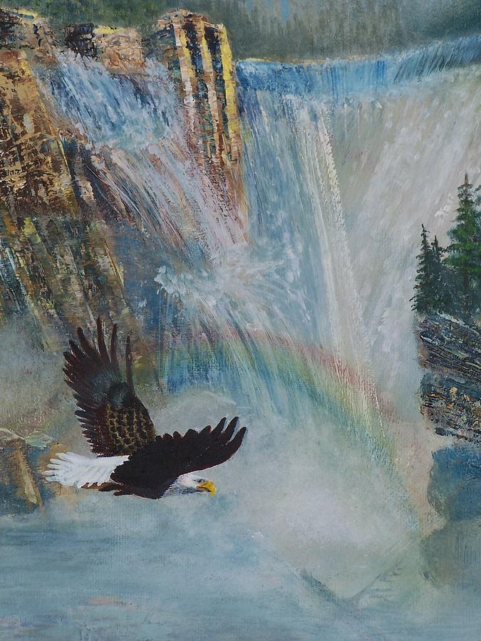 Eagle Painting - Rising Up With Eagles Wings 2 by Kathleen Luther