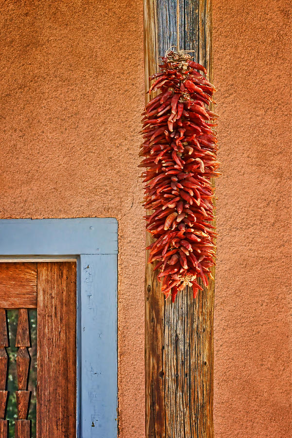 Santa Fe Photograph - Ristra and Door by Nikolyn McDonald