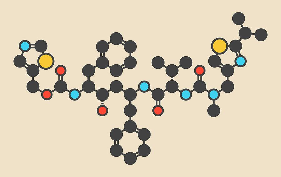 Ritonavir Photograph - Ritonavir Hiv Drug Molecule by Molekuul