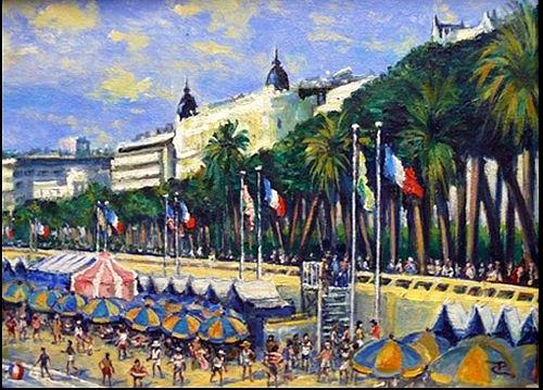 Ritzcarlton cannes Painting by Philip Corley