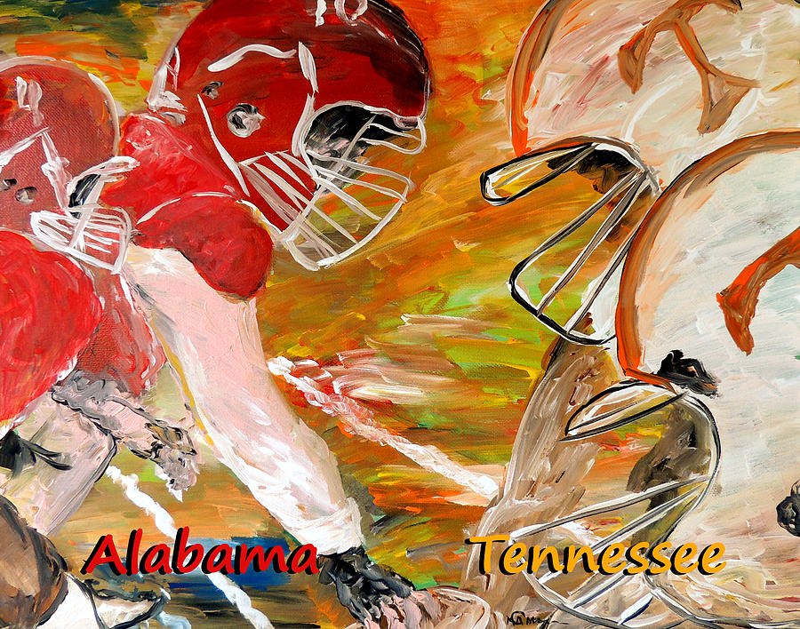 University Of Tennessee Painting - Rivals Face To Face 1 by Mark Moore
