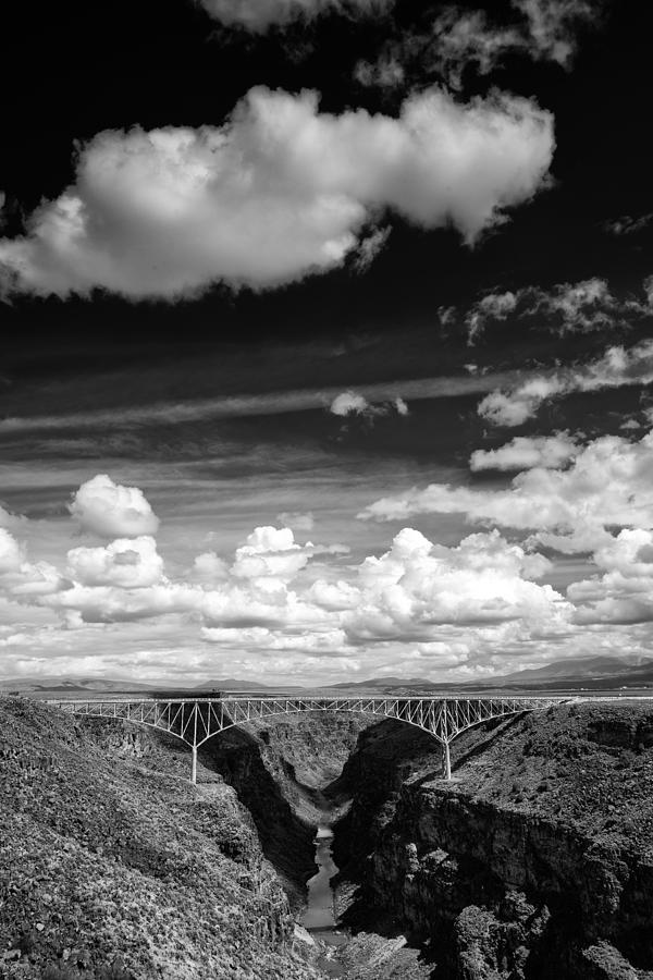 River and Clouds Rio Grande Gorge - Taos New Mexico Photograph by Silvio Ligutti