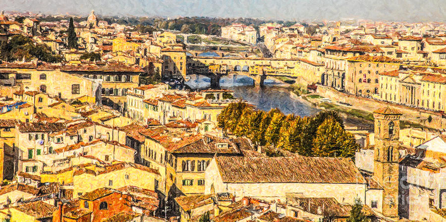 River Arno in central Florence Photograph by Liz Leyden