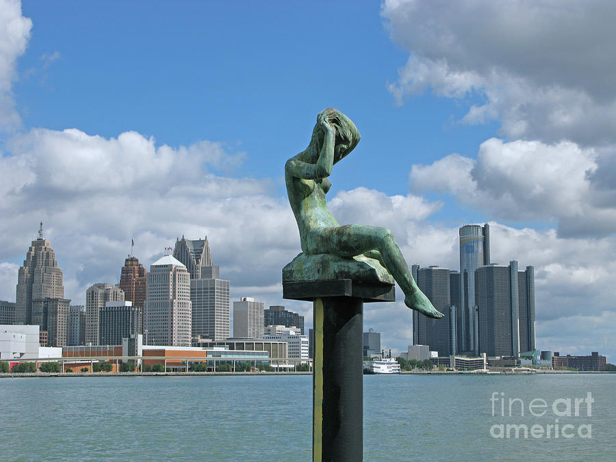 Detroit Photograph - River Art and Architecture by Ann Horn