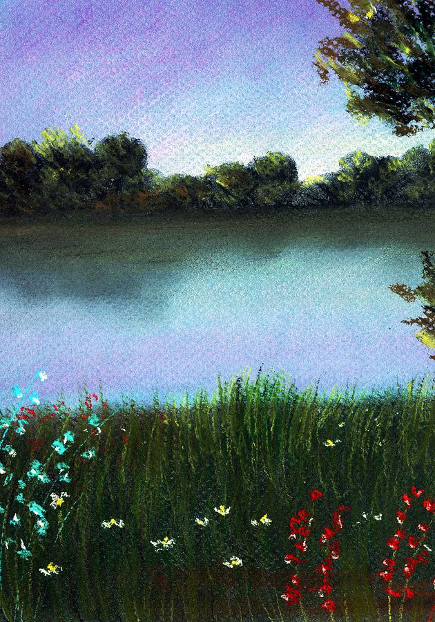 River Bank Painting by Anastasiya Malakhova