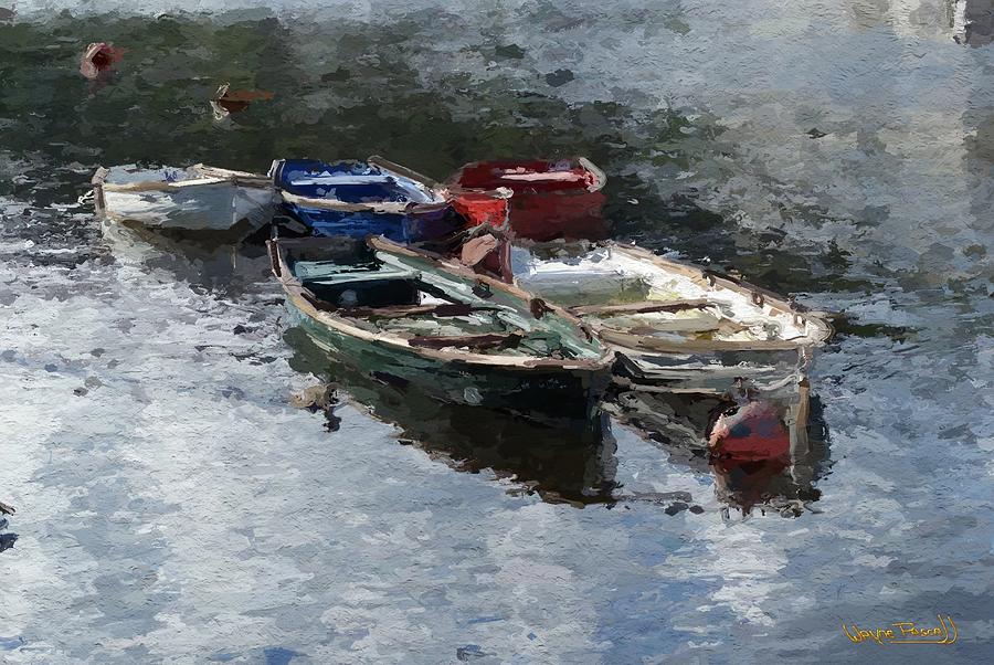 River Boats Painting by Wayne Pascall
