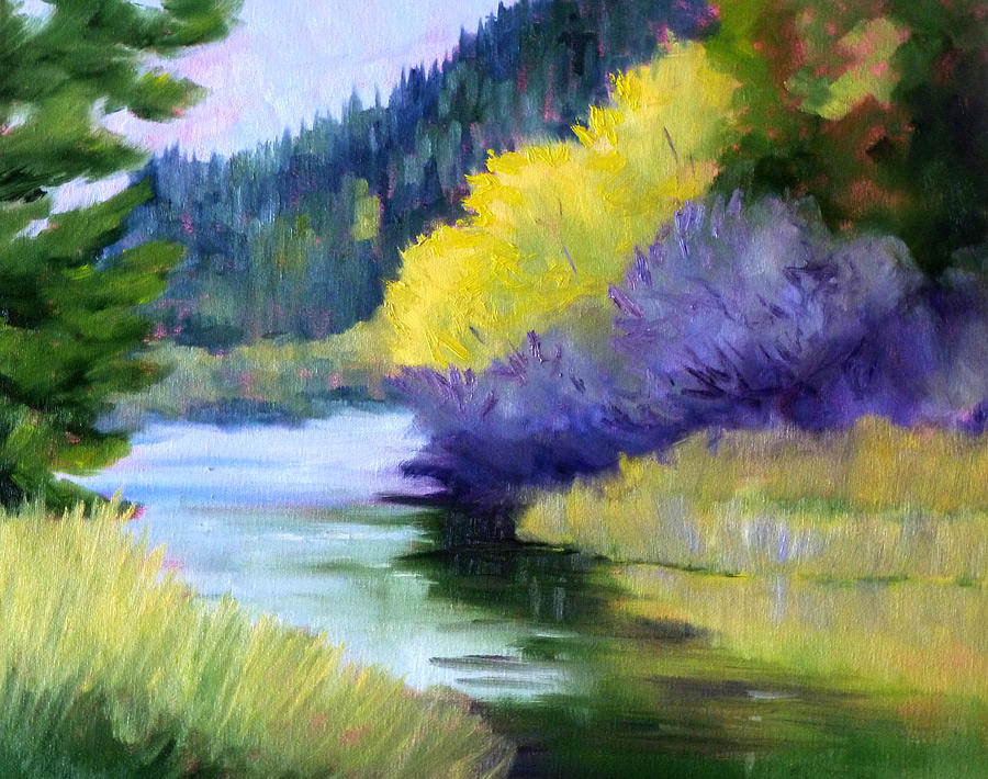 River Color Painting by Nancy Merkle