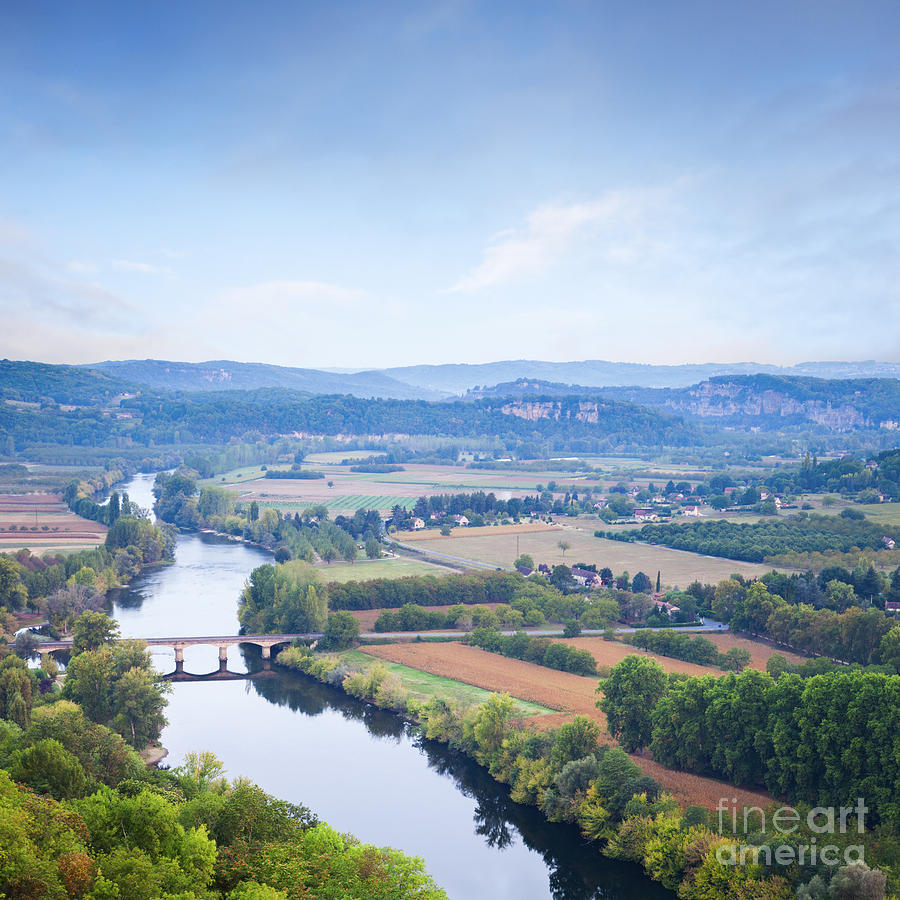 Summer Photograph - River Dordogne from Domme Aquitaine France by Colin and Linda McKie