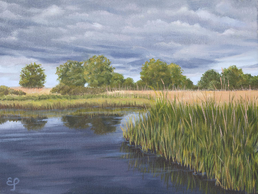 River Painting by Elena Polozova
