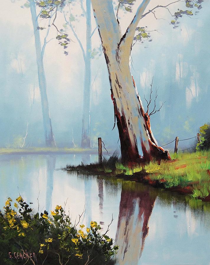 Nature Painting - River Eucalyptus Trees by Graham Gercken