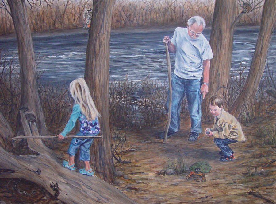 Nature Painting - River Explorers by Bonnie Peacher