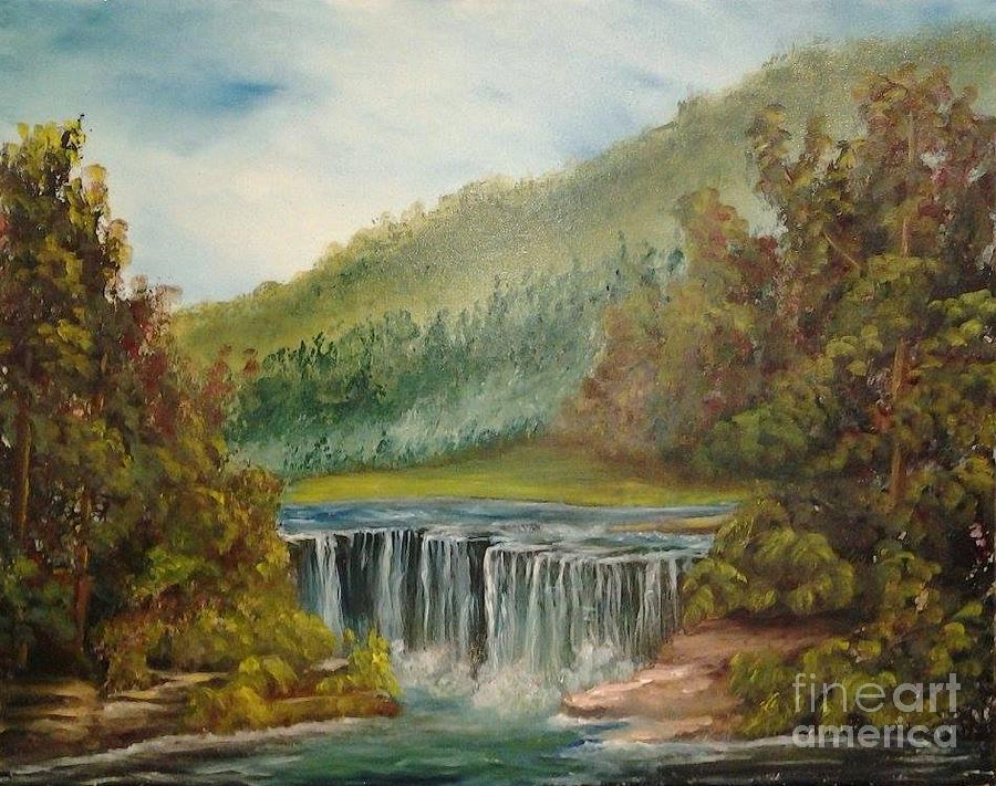 Fall Painting - River Falls by Affordable Art Halsey