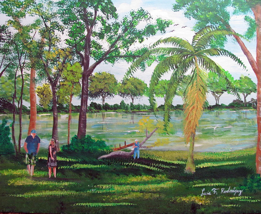 River Front Painting by Luis F Rodriguez