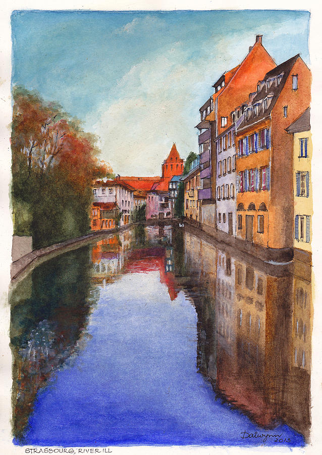 Fall Painting - River Ill Strasbourg France by Dai Wynn