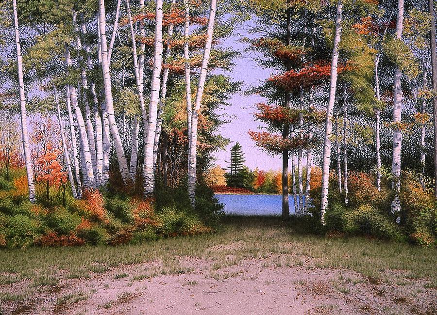 River in October Painting by Conrad Mieschke
